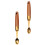 2Pcs Wooden Handle Fruit Digging Spoons Assorted Color Kitchen Gadget 7