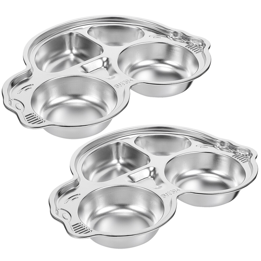 Aboofan Worgeous 2 Pcs Divided Food Plate Restaurant Tray Party Plates Child