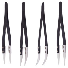 4 Pcs Ceramic Tweezers Smd Tweezers Precision Angled Tweezers