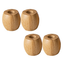4pcs round bamboo toothbrush holders bases