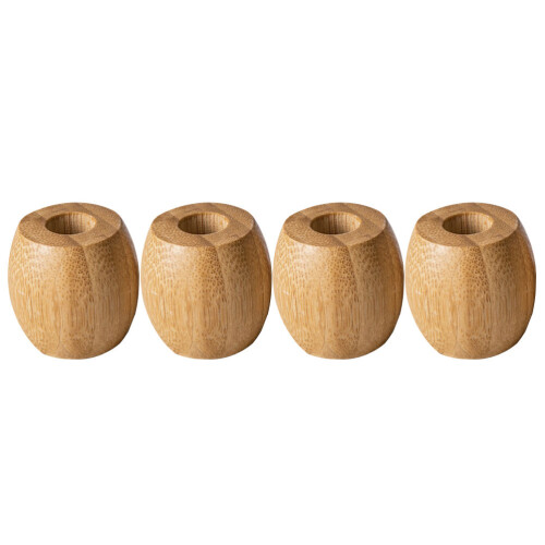 4pcs round bamboo toothbrush holders bases 1