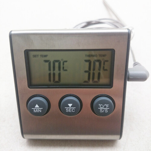 Kookthermometer Met Countdown Timer Rvs En Meten 1