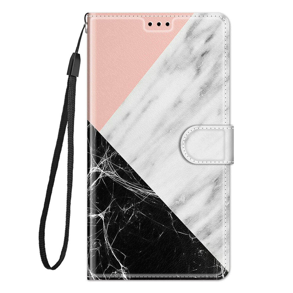 Case Pu Leather Wallet Stand Flip With Card Slots Magnetic Stand For Motorola Moto E22i/E22 Pink White Black Pink,White,Black 9393856984961