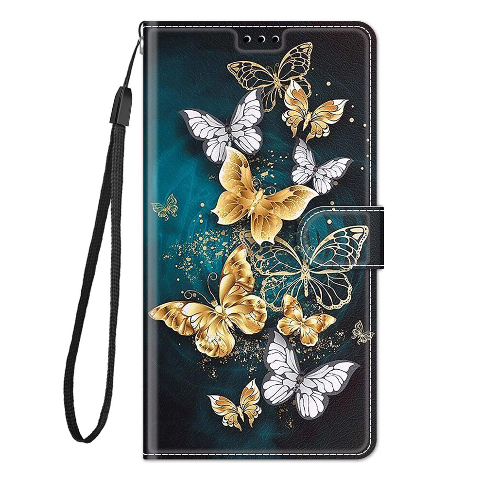Case Compatible With Motorola Moto E22i/E22 Pu Leather Wallet Flip Case With Card Slots Magnetic Stand Protective Golden 9354506941284