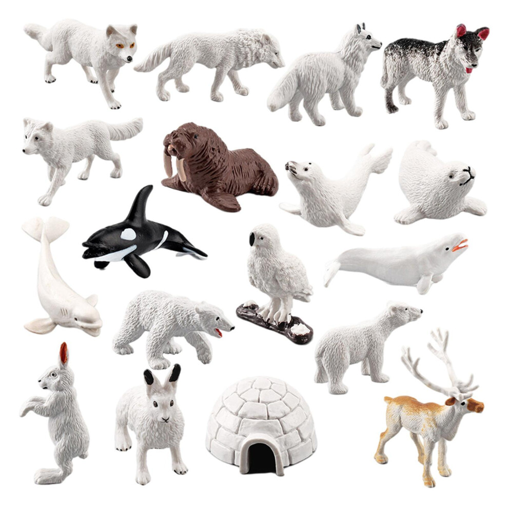 Set of 18 Realistic Arctic Animal Model Miniatures Home Desktop Decor-image-OPC-PKRBGQX-NEW