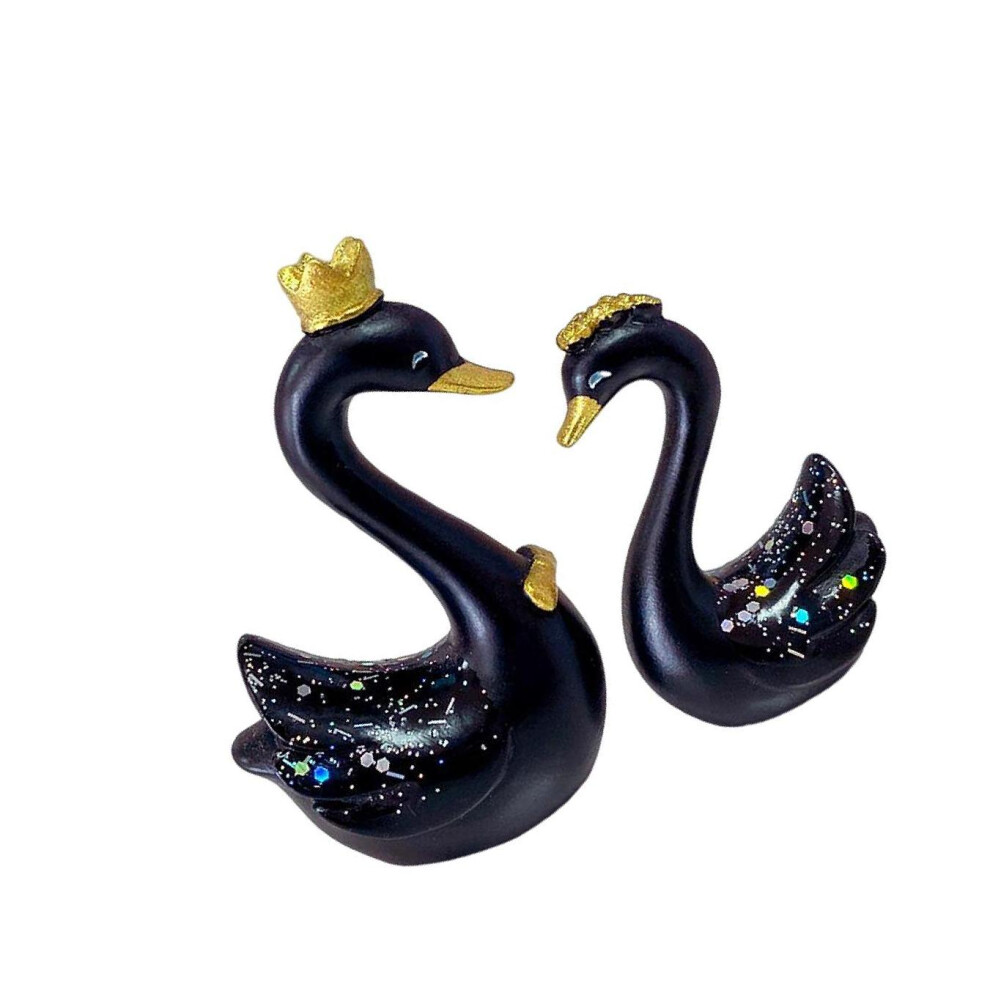 (Mini Black, 9cm) Charming Resin Swan Statue Figurines Sculpture Graceful Cake Dashboard-image-OPC-PKRBJK9-NEW