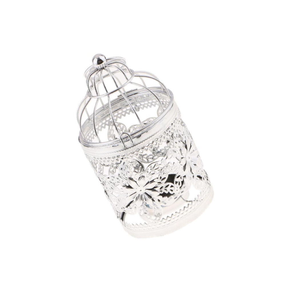 (Silver, Type E) Ornate Metal Birdcage Shape Tea Light Candle Holder Intricate and-image-OPC-PKRBJMG-NEW
