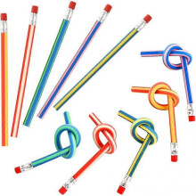 20 Pcs Soft Flexible Bendy Pencils Eraser Magic Bend Toys School Stationary Equipment