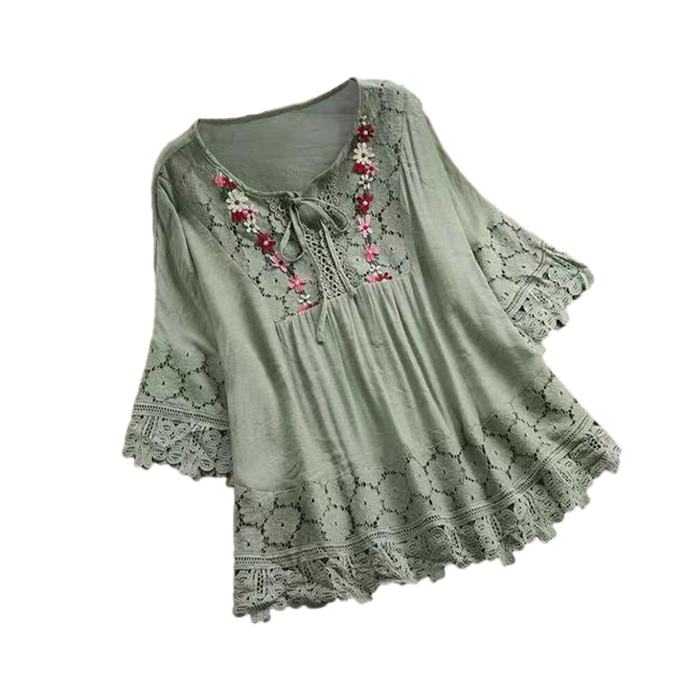 (green, M) Stylish Womens V-Neck Top Made With Materials Comfortable And Durable-image-OPC-PKRBRF7-NEW