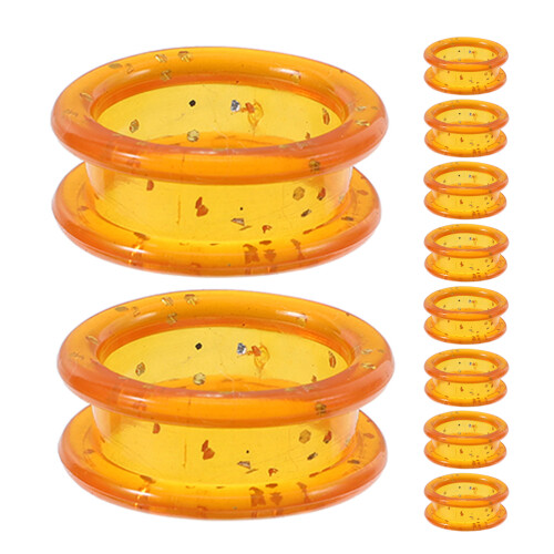 10pcs yellow silicone finger protector rings for shears scissors