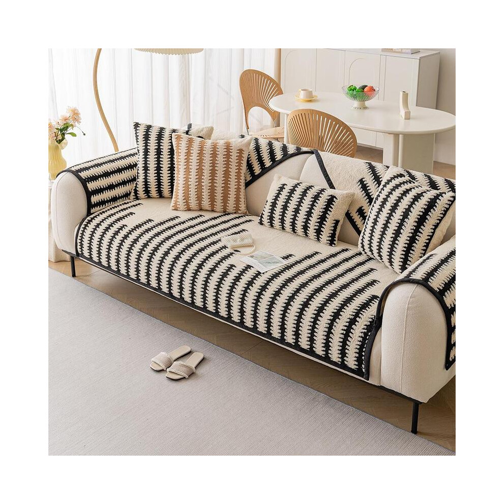 (Green, 5Seat 35.4*94.4in(90*240cm)) Geometric Pattern Sofa Cover, 1 Count Non-slip Sofa Slipcover, Washable Sofa Slipcover, Sofa Cushion Cover, Dustp-image-OPC-PKRBWNX-NEW