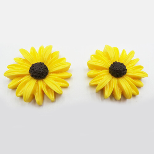 100 Pcs Resin Decoration Accessories Flower Beads Flatback Daisy 1