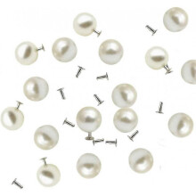 100 Set Pearl Rivet,Half Hole Faux Pearls Rivets Studs Buttons for Hat/Shoe/Clothes/Bag/Skirt/Bridal Veil DIY (8.0mm)