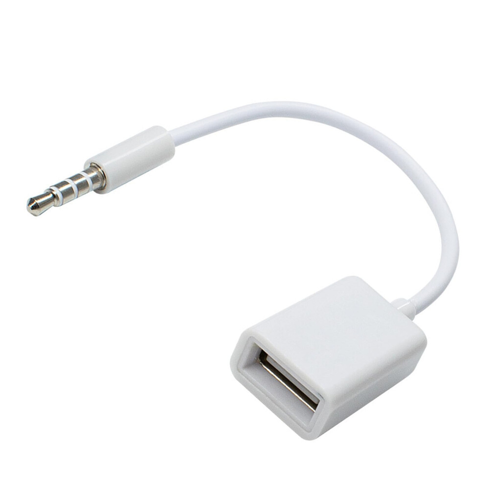 3.5Mm Usb Converter Connection Cord For Car Stereo Usb To 3.5Mm Audio Adapter Vehicle Audio Cable White 9354506941918