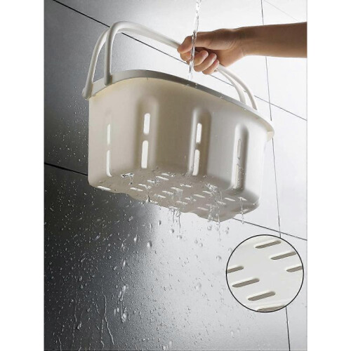 Plastic Shower Caddy Tote - Hanging Bathroom Organizer with Handle, Portable Storage Basket Bin 1