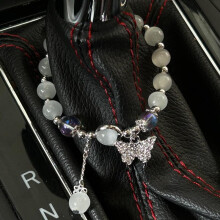 (Clear, one-size) Car Butterfly Design Beaded Bracelet, Stretchy Beaded Jewelry Hand String for Car Interior Decoration, Light Luxury Jewelry for Women