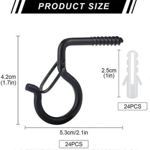 24pcs Screw In Hooks Outdoor String Lights Screw Hook Ceiling Hooks 2