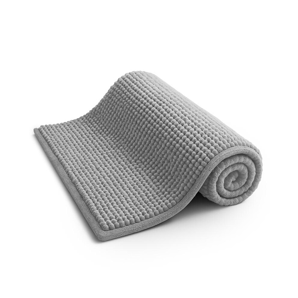 (Light Grey 40X60cm) Keplin Anti-Slip Bath Mat Soft Microfibre Mat Water Absorbent Quick Drying Shower 5071832440598