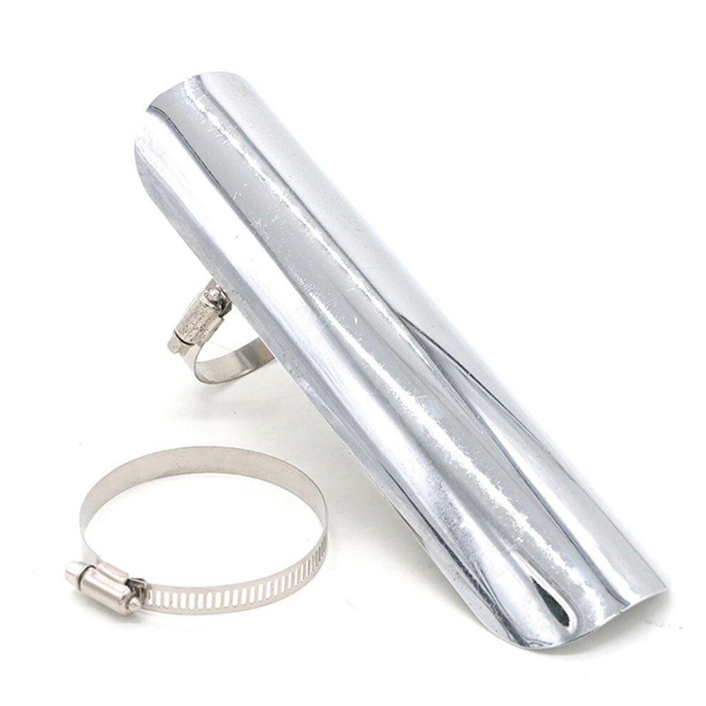 Exhaust Pipe Protector Cover Motorcycle Muffler Silencer Heat Shield Chrome Finish Compatible With Honda Yamaha Harley 9393856986392