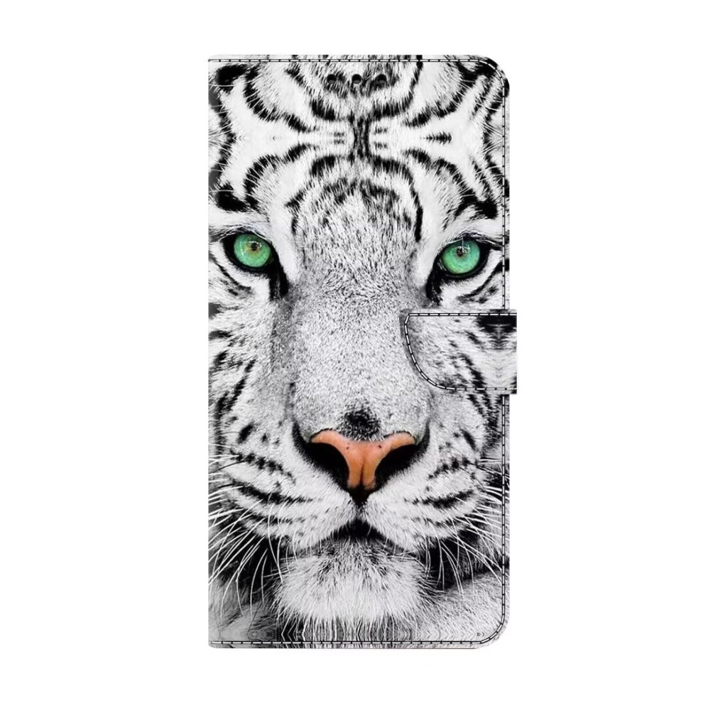 Case For Samsung Galaxy S8 Plus Painted Shockproof Flip Folio Pu Leather Id Card Slots Kickstand Magnetic Closure Tiger Face 9354506942427