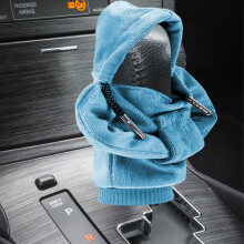 (Blue, 1pc) Hoodie Shaped Car Gear Shift Cover, Fashion Mini Car Shifter Decorative Cover, Soft Hooded Shirt Car Shifter Trim Accessories, Car
