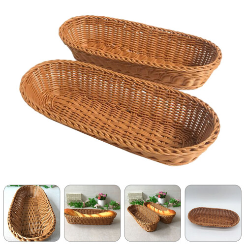 2Pcs Plastic Baskets For Food Serving And Bread Storage 1