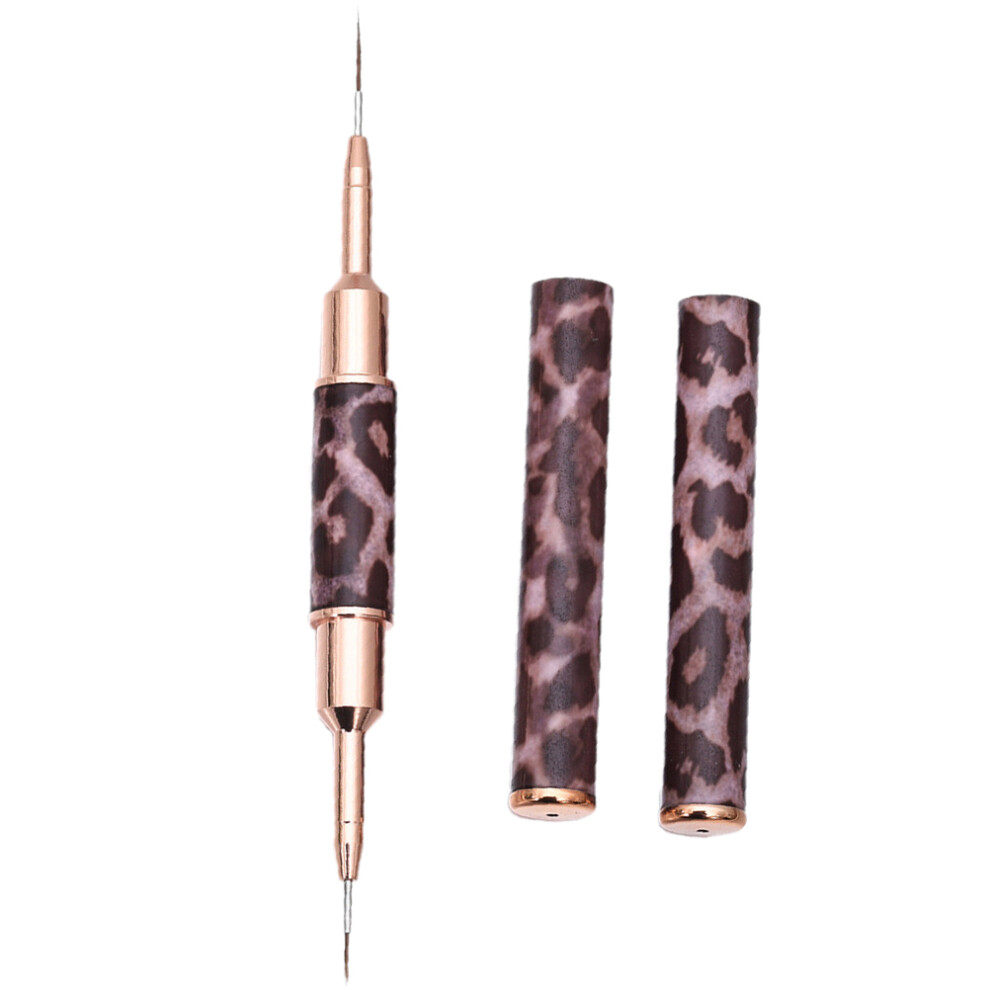 Inoomp Metal Leopard Nail Liner Brush Pen Double-End For Nail Art Design