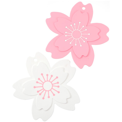 2pcs Creative Flower Shaped Placemat Silicone Dish Mat Flower Coaster