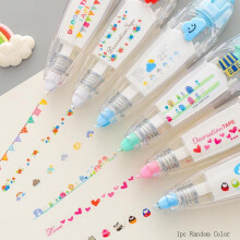 (Multicolor, one-size) 1 Piece Press Type Correct Correction Tape, Random Correction Tape, Stationery Supplies