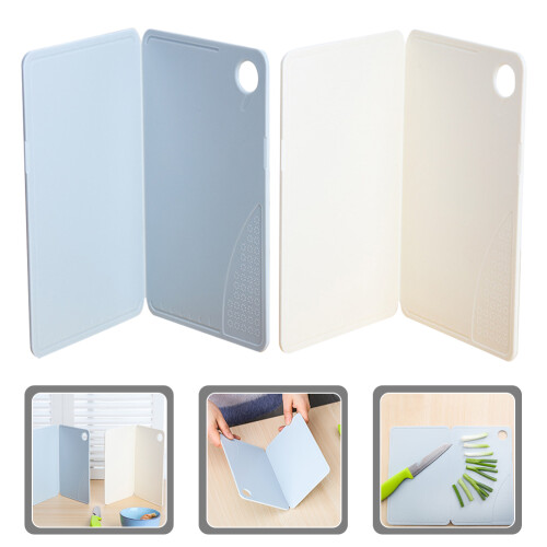 2 Pcs Foldable Chopping Board Cutting Plastic Travel 2