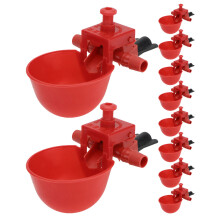 10Pcs ABS Red Poultry Water Dispensers Convenient Bird Water Cups
