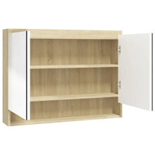Badkamer spiegelkast 80 x 15 x 60cm MDF wit en