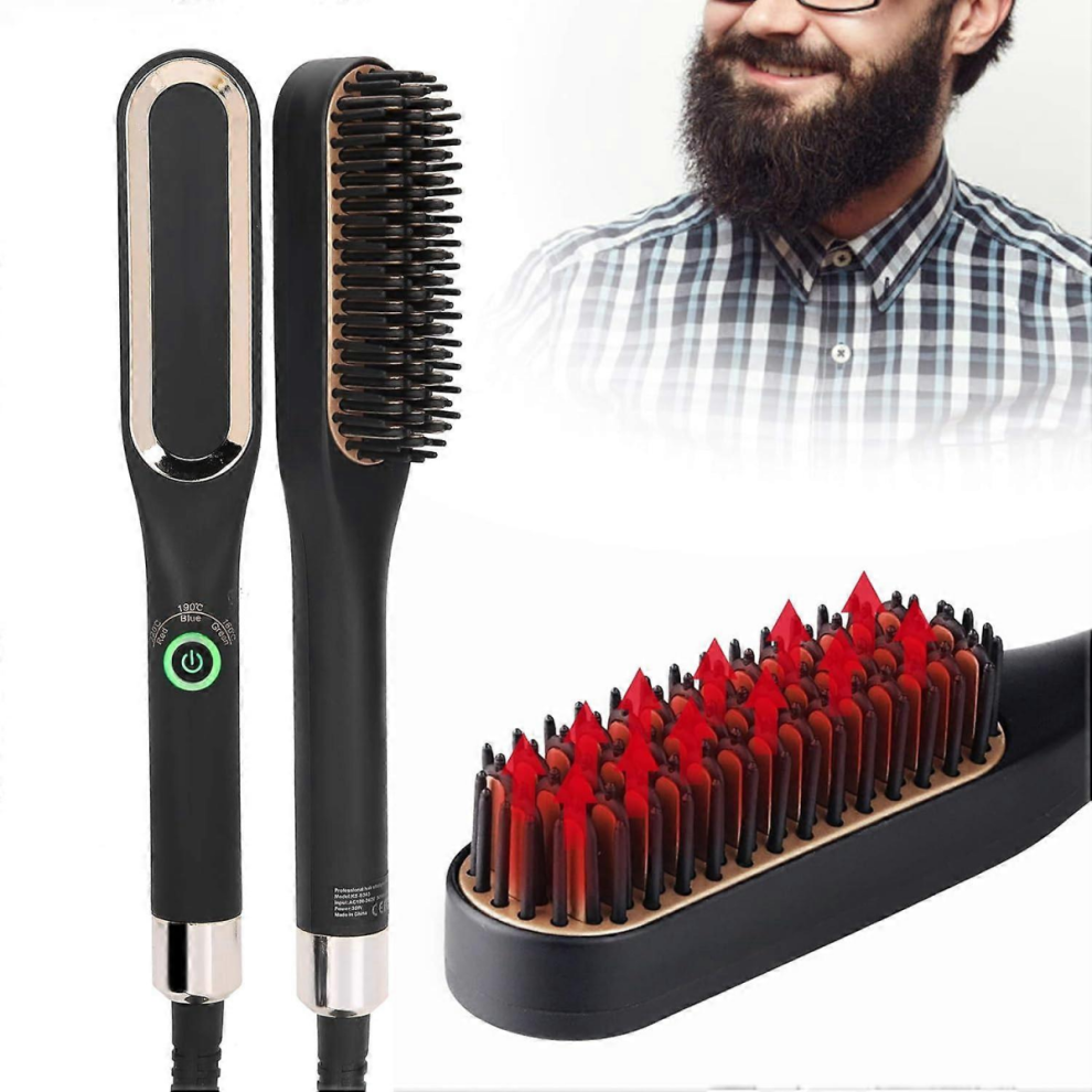 Heated Beard Brush, Electric Mini Beard Straightening Comb Design, Multifunctional Hair Straightener Comb Electric Comb For Hair (EU)