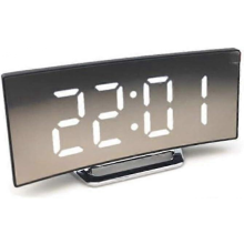 Digital Alarm Clock, LED Mirror Clock, Multifunction Snooze Time Display, Night Light Desktop Clock, (Colore: white)