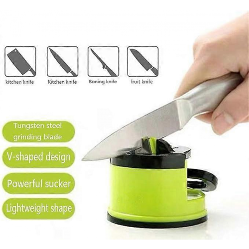 2 Pack Cup sharpener - Knife Sharpener, Kitchen Knife Sharpener with Suction Cup, Sharpens Dull Knives Quickly (Red + Green) One Size 2