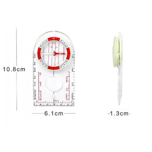 Survival Compass with Ruler Scale Hiking Orienteering Camping Thumb Compass for Map Reading 1