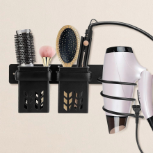Hair Dryer Holder, Wall Mounted Hair Dryer Holder with Storage Holder, Hair Dryer Holder for Bathroom Bedroom Hotel.