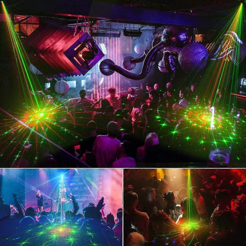 Party Light DJ Disco Light, Sound Activated 120 Patterns RGB Projector, USB Powered 8 Eyes Stage Light with Remote Control, DJ Light with Timer 1