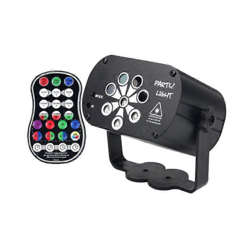 Party Light DJ Disco Light, Sound Activated 120 Patterns RGB Projector, USB Powered 8 Eyes Stage Light with Remote Control, DJ Light with Timer
