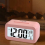 LED Backlight Digital Snooze Desk Alarm Clock Temperature Calendar Display Local Battery Clock White 4