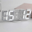 Digital Wall Clock, Modern Design Large LED Word Display Digital Clock Sound Control Clock (White) 1