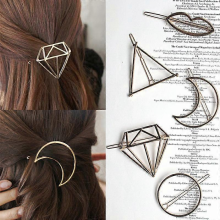 Gold Silver Minimalist Hair Clips, Hollow Hair Clips Set Hair Pins Geometric Barrette Hair Accessories for Women-5pcs