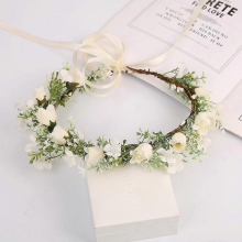 Woodland Fairy Flower Crown Girl - Boho Halo Fall Floral Garland Headband Headpiece Wreath Hair Accessories Elf Tiara for Bridal Girl Wedding Cospla