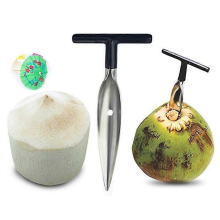 Ouvre-noix de coco, couteau à noix de coco en acier inoxydable pour eau de coco jeune et fraîche
