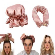 set di nuove fasce per capelli in raso con riccioli senza calore, bigodini facili da usare senza calore con cuffie per capelli, bigodini flessibi