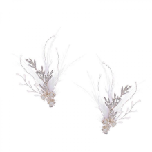 Handmade Fashion White Feather Hairpin for Bride Bridesmaid Hair Clip Wedding Party Hair Accessories