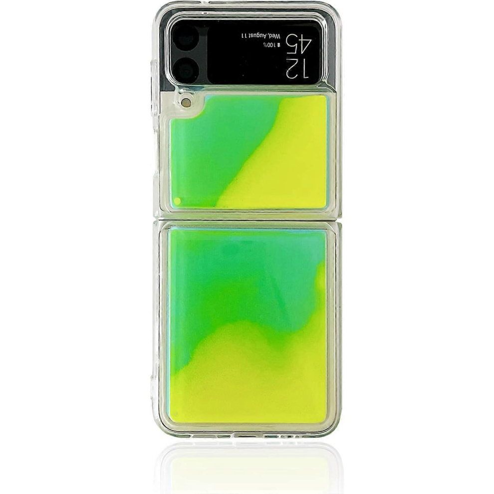 Fluorescence Case For Samsung Galaxy Z Flip 3,Glow In The Darkness Liquid Quicksand Luminous Fun Soft Tpu Clear Ultra Thin Shockproof Protective Case 9022594177181