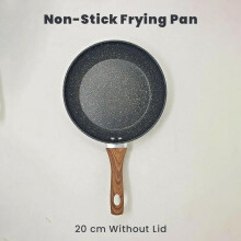 (20CM) AEX Nonstick Frying Pan Anti-Scratch Suitable for Induction Electric and Gas Hobs Stone-Derived Coating Frying Pans with Lid / Without Lid D