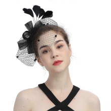 Hat Flower Pill Box Hat Tea Party Clip Headdress Cocktail Mesh Feather Headband Hair Accessories For Party Church Wedding