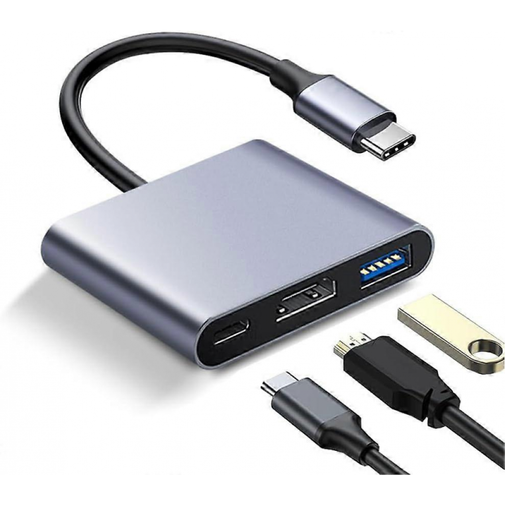 Usb C To Hdmi Multiport Adapter, Hdmi To Usb C Hub, Type C To Usb Adapter, 4K Hdmi+ Usb 3.0 + Fast Charging, Compatible With Ipad Pro, Macbook Pro/Ai 9022594178898